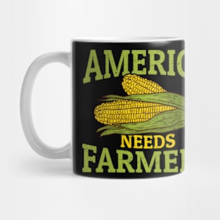 America Needs Farmers - Bold Green Yellow Mug